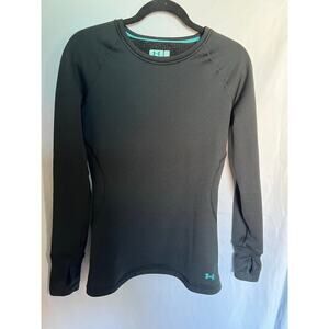 Under Armour Base 3.0 top, womens, black, small, UA, warm, base layer, winter